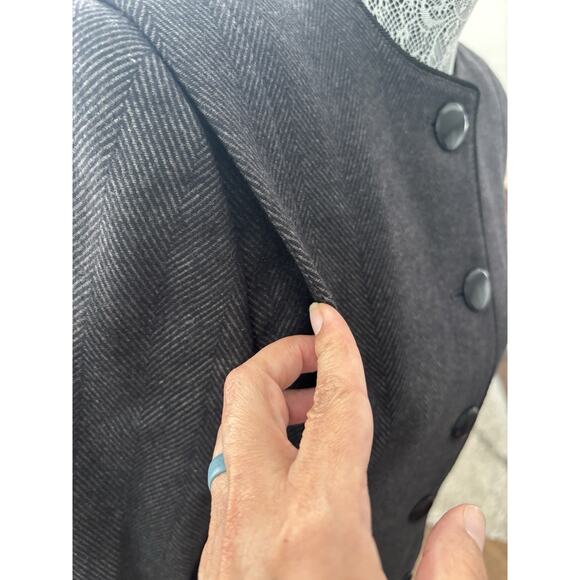 Sasson Women's Sz 6 Vintage Lined Herringbone Wool Blazer Old Money Suit Jacket - Picture 6 of 8